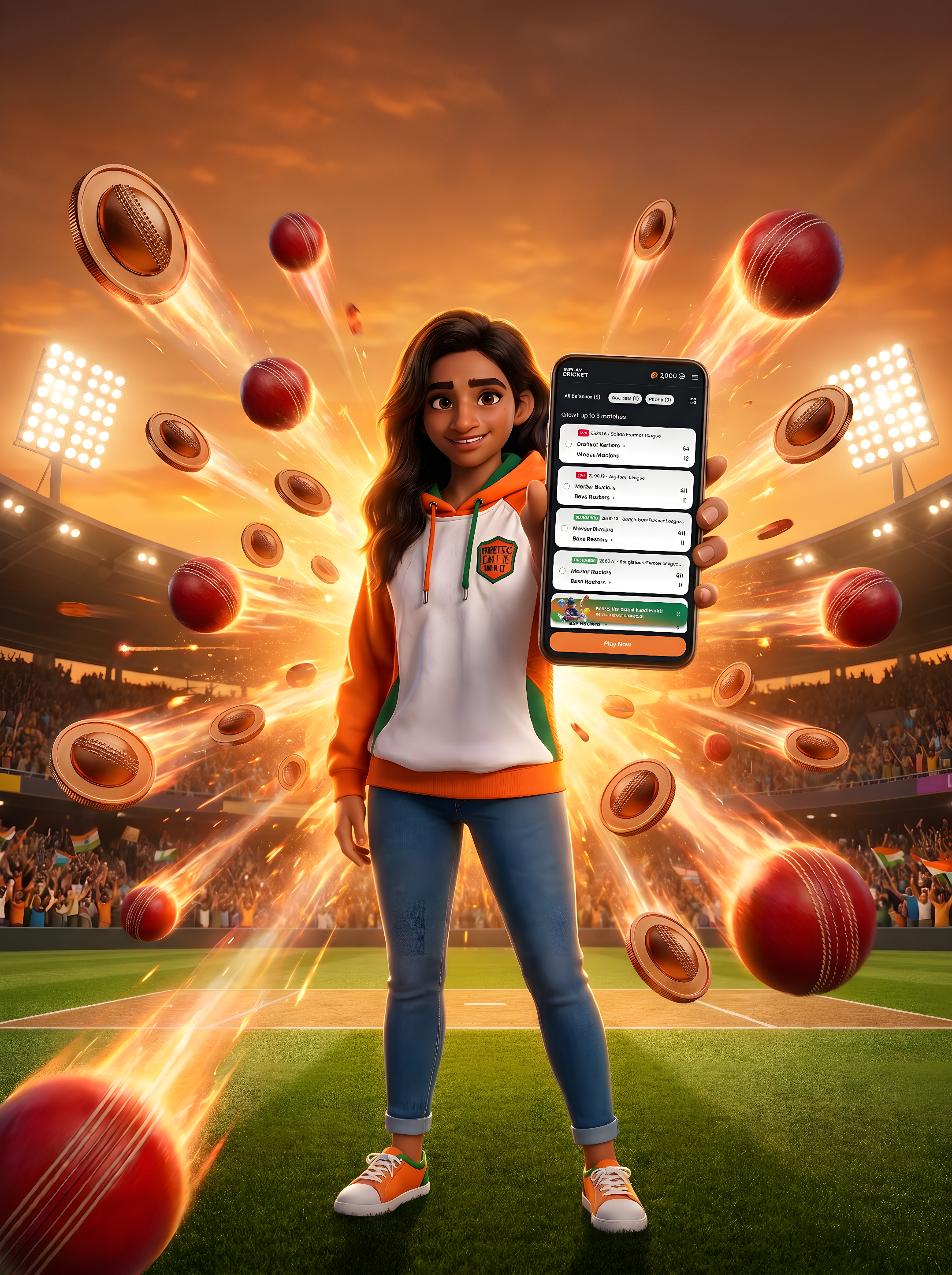 InPlayCricket app — live match list screen